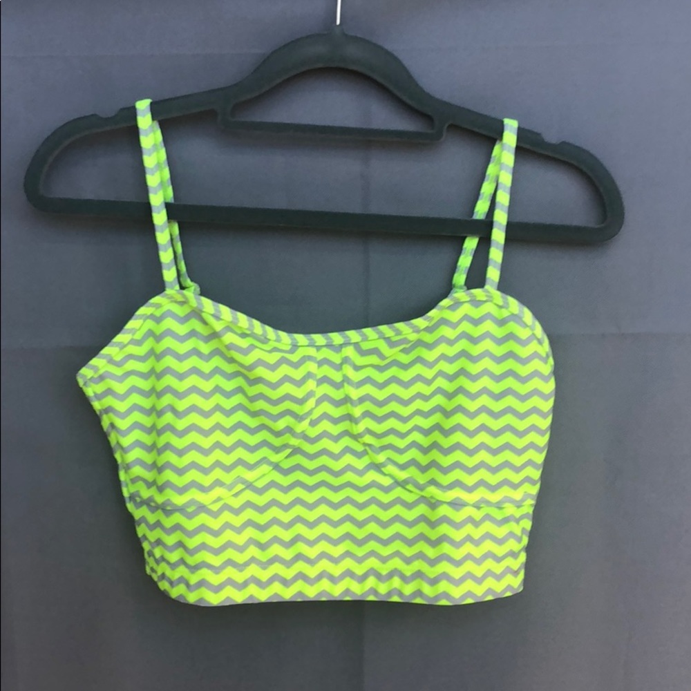 Chevron lime green sports bra